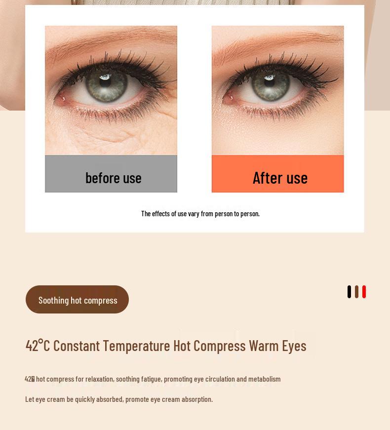 42°C Thermal Eye Massager with Vibration for Beauty and Eye Cream Absorption