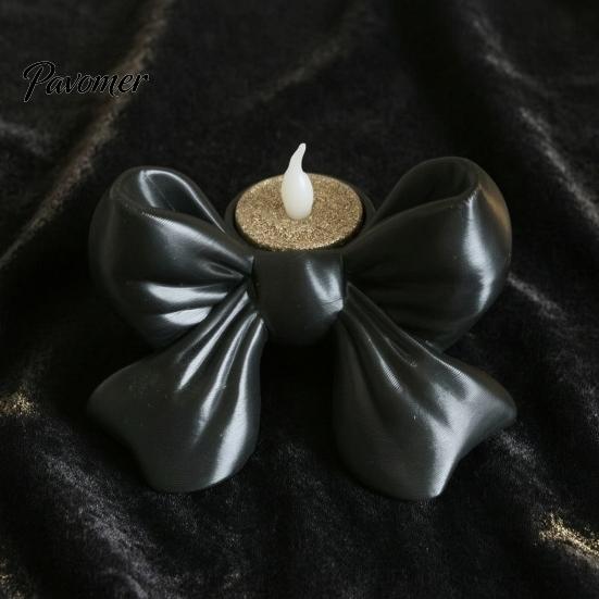 Photography Prop for Wedding 3D Printed Bow Candle Holder, Decorative Candlestick Stand Scented Candles Cute Bowknot Sculpture Home & LED Tealights,