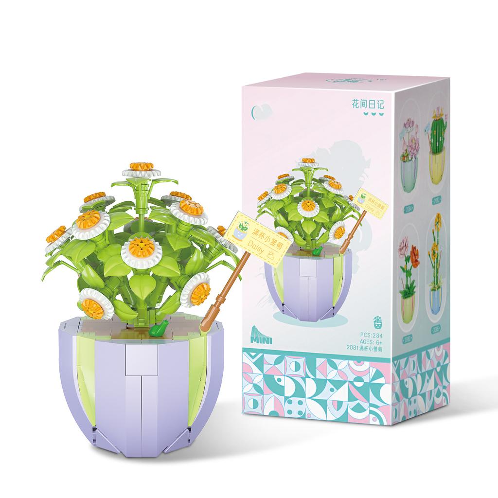 Blumenstrauß Mini Bausteine Konstrukteur Sets Block Modell Puzzle Zusammenbau Steine DIY Heimdekoration Kinderspielzeug Geschenk