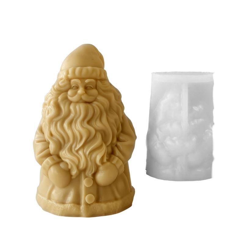 Santa Candle Mold,Christmas Candle Silicone Mold for Candle Making,Diys Resin Crafts Mold Aromatherapys Candle Mould Gift