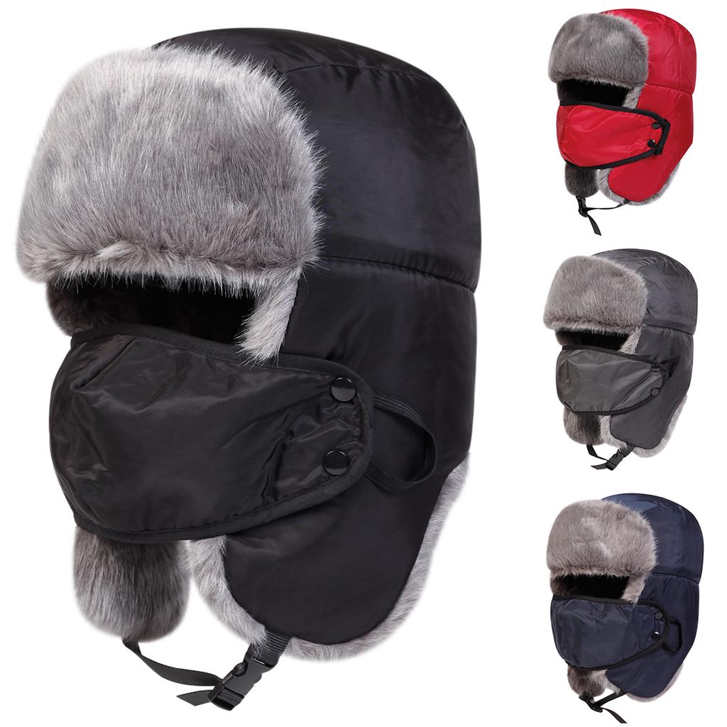 Warm and Fluffy In Winter Hat Men and Women Lei Feng's Cap Thickened Windproof Bomber Hats Pilot's Caps