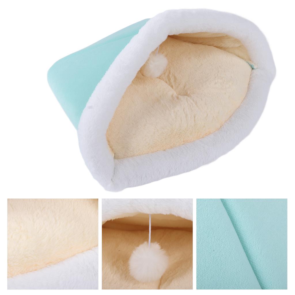 Cat Sleeping Bag Semi Closed Fluffy Soft Washable Cat Bed for Indoor Cats Puppy Kitty KittenMint Green