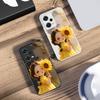 Sunflower Girl Pink For Xiaomi 14 Ultra 13 Lite Redmi Note 13 11 Pro 12 Plus Poco X6 3 Pro F4 6 GT Tempered Glass Phone Case