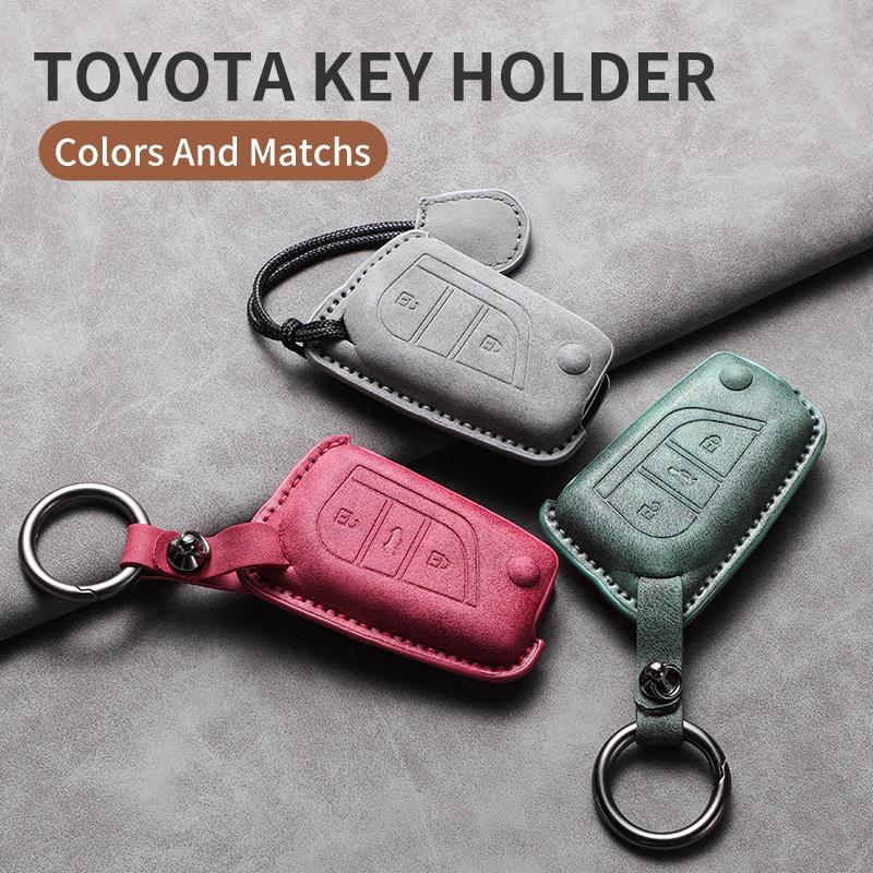 Sheepskin Leather Key Cover for Toyota Alphard, RAV4, Camry, Highlander