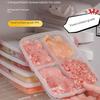 Food-Grade Sealed Refrigerator Storage Box: Four-Grid Meal Prep Container for Frozen Meat, Onion, Ginger, and Garlic.