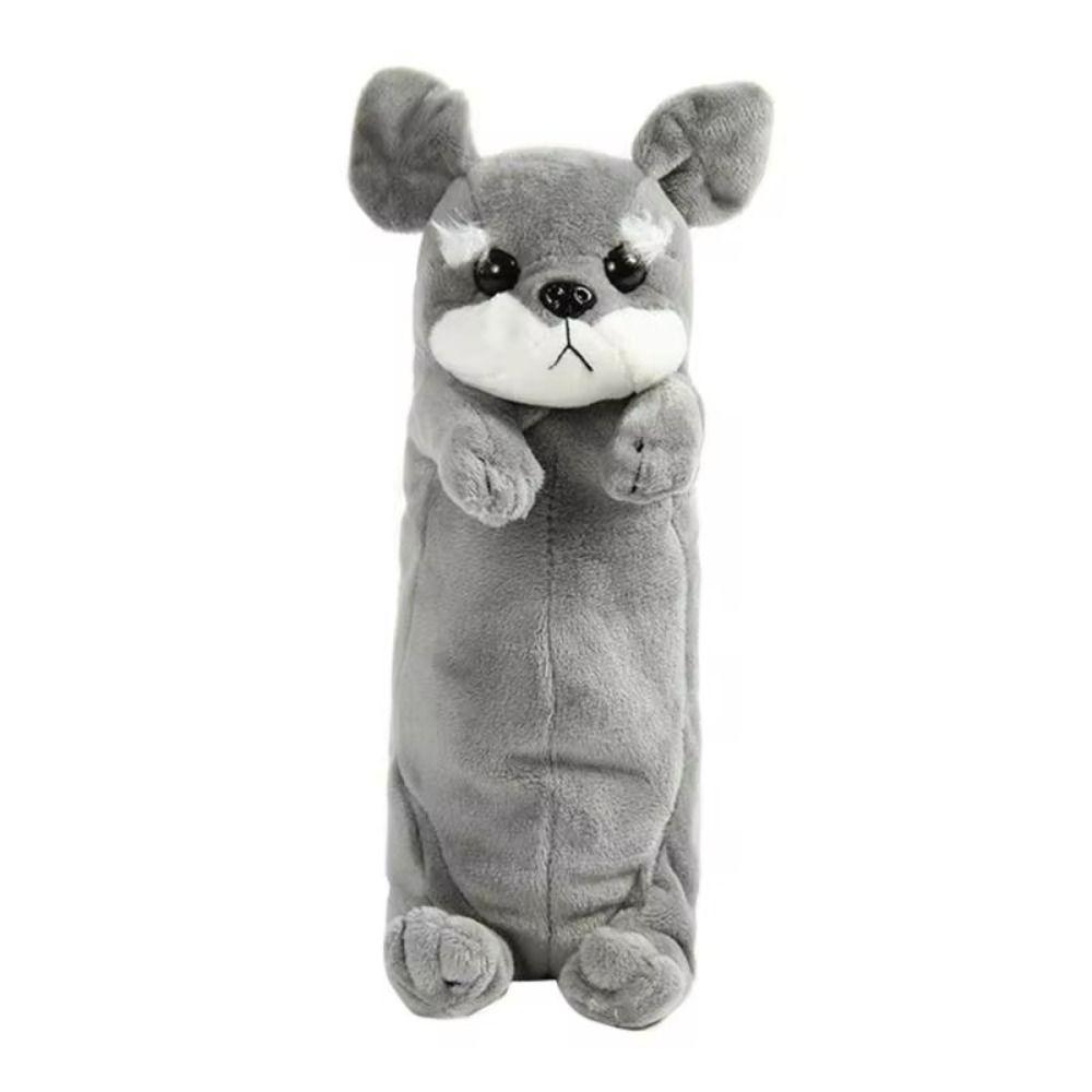 Cute Dogs Pencil Bag Soft Plush Stationery Storage Bag Creative Puppy Pencil Pouch Girl Boy