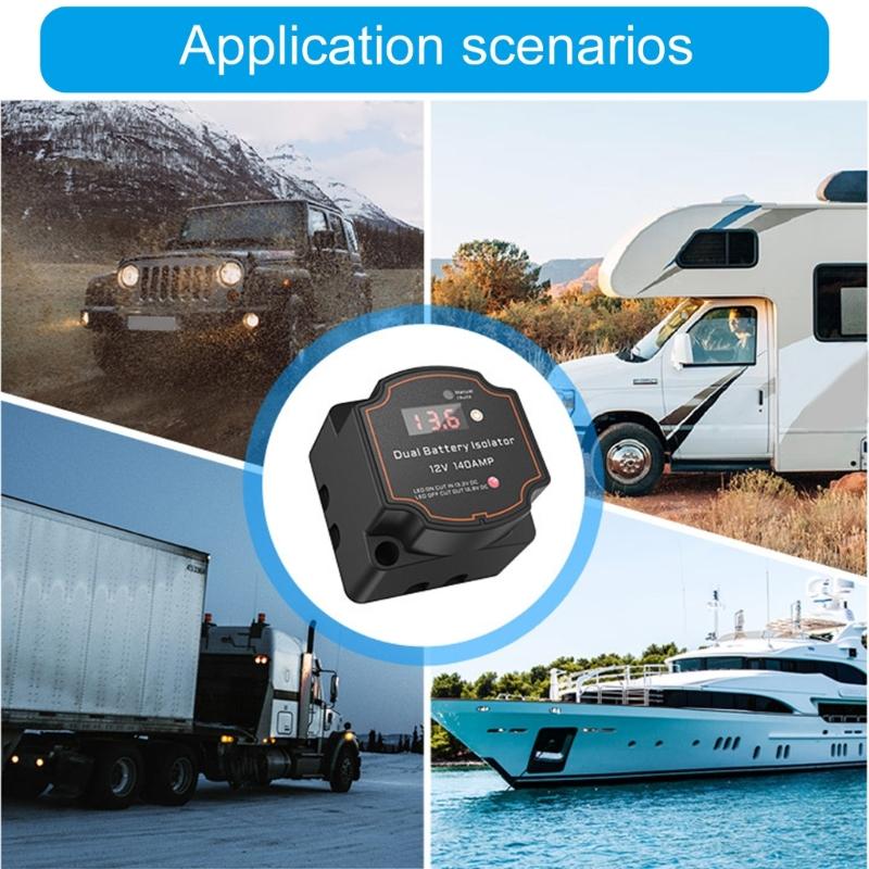 Doppelbatterie-Isolator 12V 140A Spannungssensitive Relais VSR für Auto LKW Wohnmobil Spannungssensitive Relais IP68