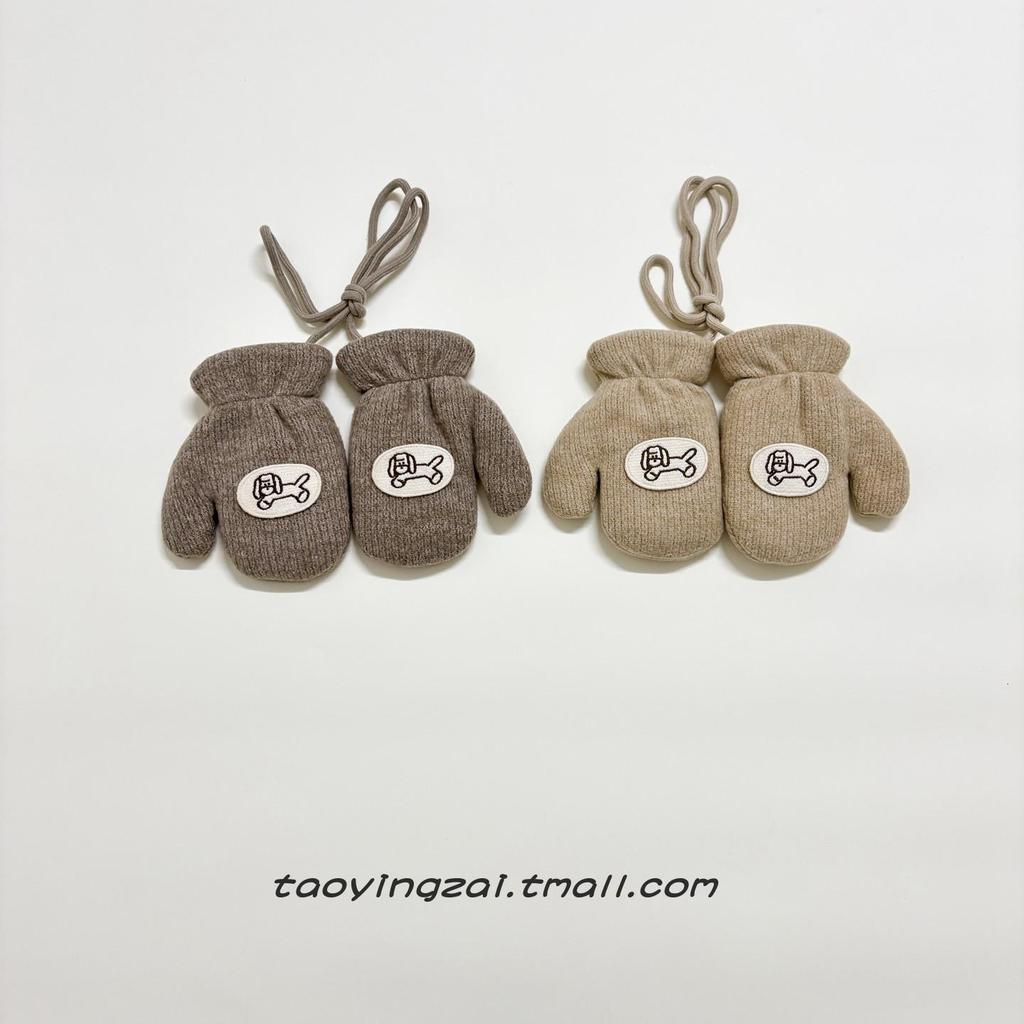 Children's Cute Korean Style Winter Mittens - Warm, Fleece-Lined, Windproof for Boys & Girls