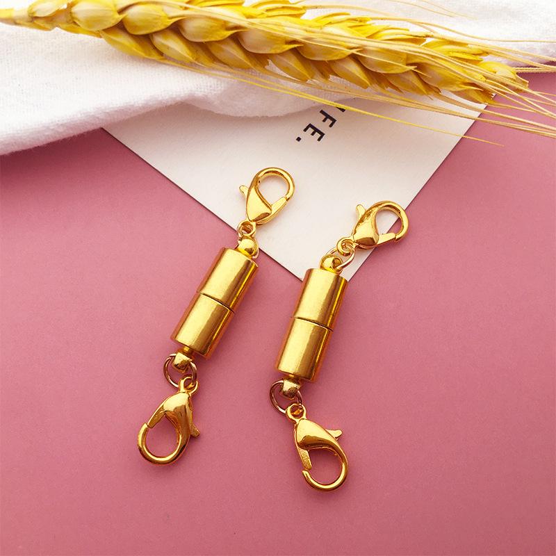 Set of 10 Golden Round Magnetic Clasps for Bracelets and Earrings