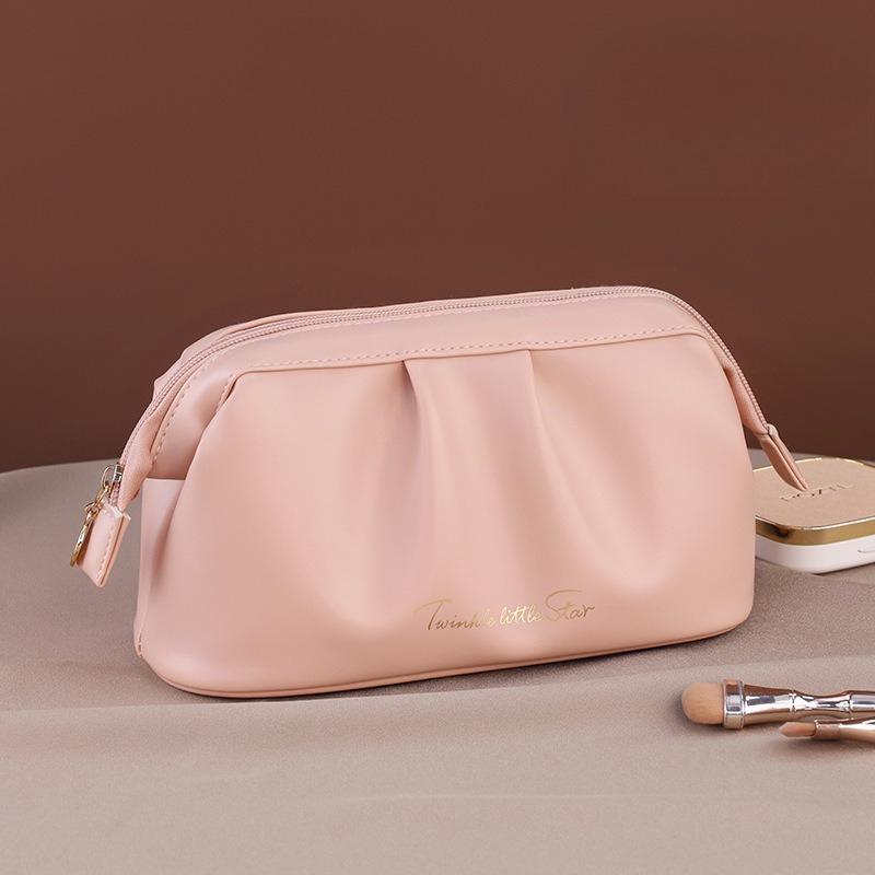 1Pc Rose Story Pu Waterproof Cosmetic Bag Large Capacity High Sense Travel Small Portable Female Ins Wind Grab Bag