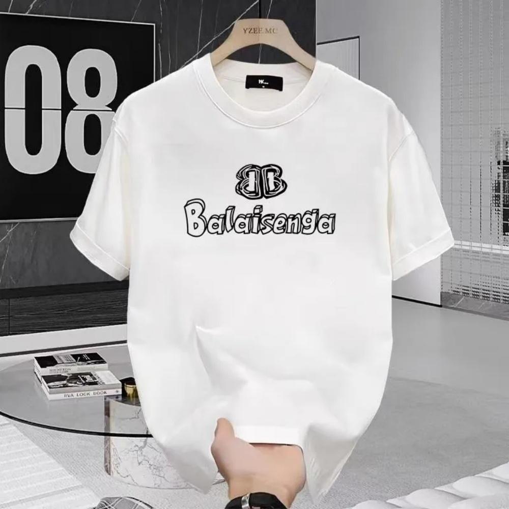 2025Summer New Short-sleeved T-shirt Men s Loose Sports, Leisure and Breathable Thin Cotton Short-sleeved Couple Top S чёрный