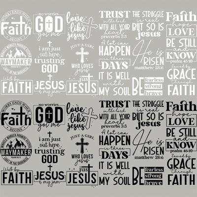 Letter Patches Diy Craft Supplies Juses Faith Garment Accessory Diy New Heat Transfer Washable Parches Para Ropa Jesus God