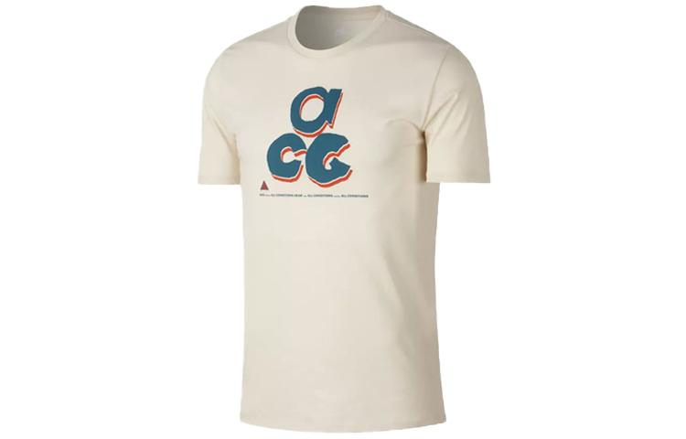 

Nike ACG T Shirts Unisex Beige Crew Neck Moderate Straight Fit BQ6844-271 L