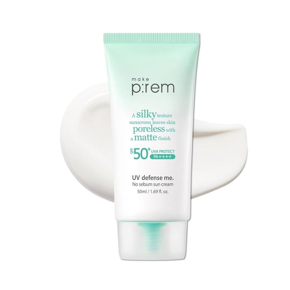 Make P:REM UV Defense Me. No Sebum Sun Cream 50mL SPF50+ PA++++, Moisturizing, Korean Cosmetics, Kbeauty