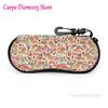 Portable Eyewear Case Dachshund Dogs And Bones Sunglasses Soft Case Glasses Box with Lanyard Zipper Eyeglass Case