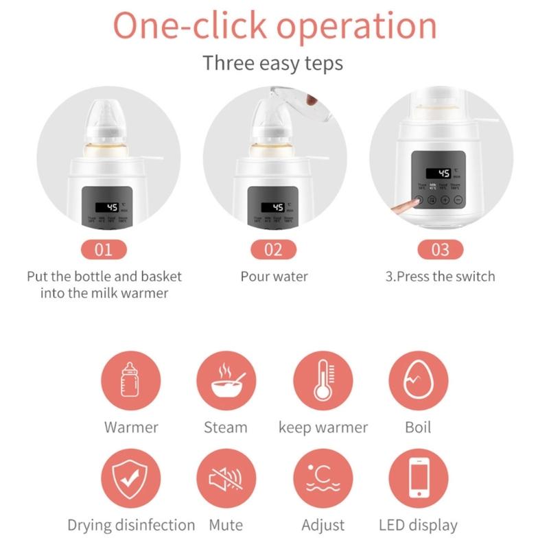 Portable Baby Milk Bottle Warmer Single Bottle Heater for Breast Milk Formula Intelligent Newborns Feeding Bottle Warmer
