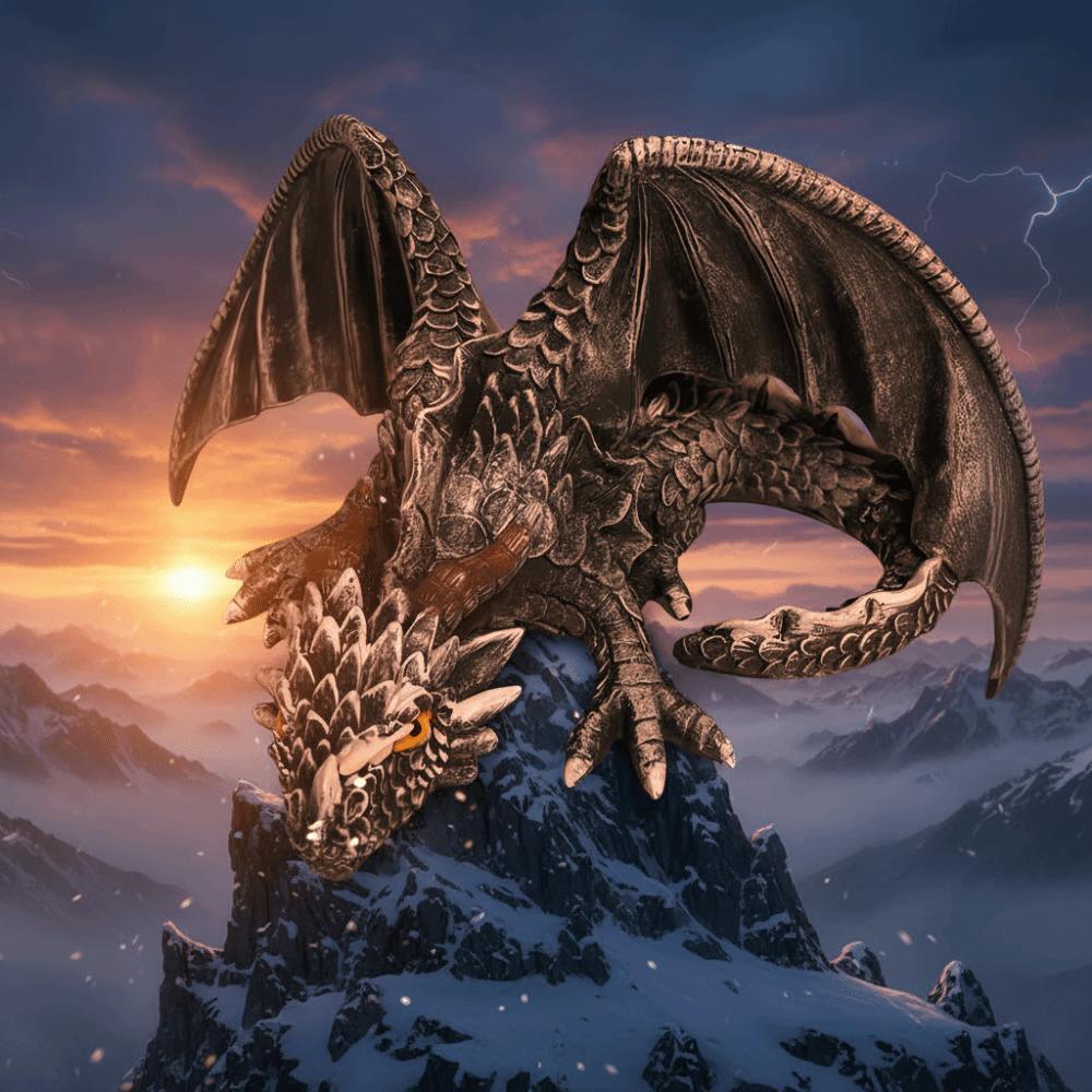 Gothic Black Dragon Sculpture Large Size Dragon Decoration Dragon Ornaments  Gifts