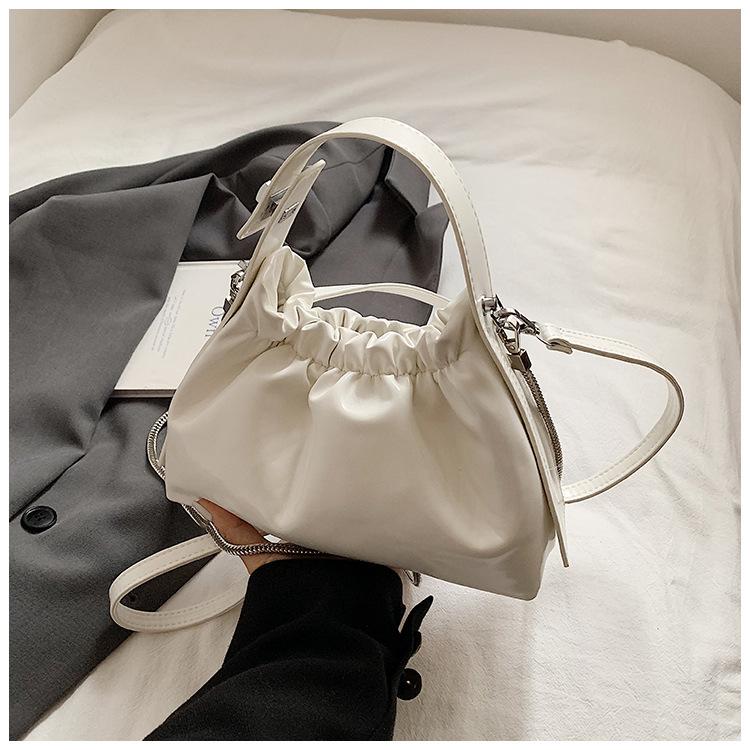 

Fashion oil wax leather portable small bag women s 2025 new high-end chain messenger bag temperament bucket bag белый