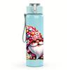 1PC Colorful Garden Gnome Graphic,750ml Color Plastic Sports Water Bottle,Leakproof Flip Straw Lid,Suitable for Sports Office Home Use