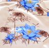 Silk Scarf Women Lotus Flower Design Square Scarves Office Ladies Shawl Bandanna 90*90cm Muslim Hijab Handkerchief Scarves