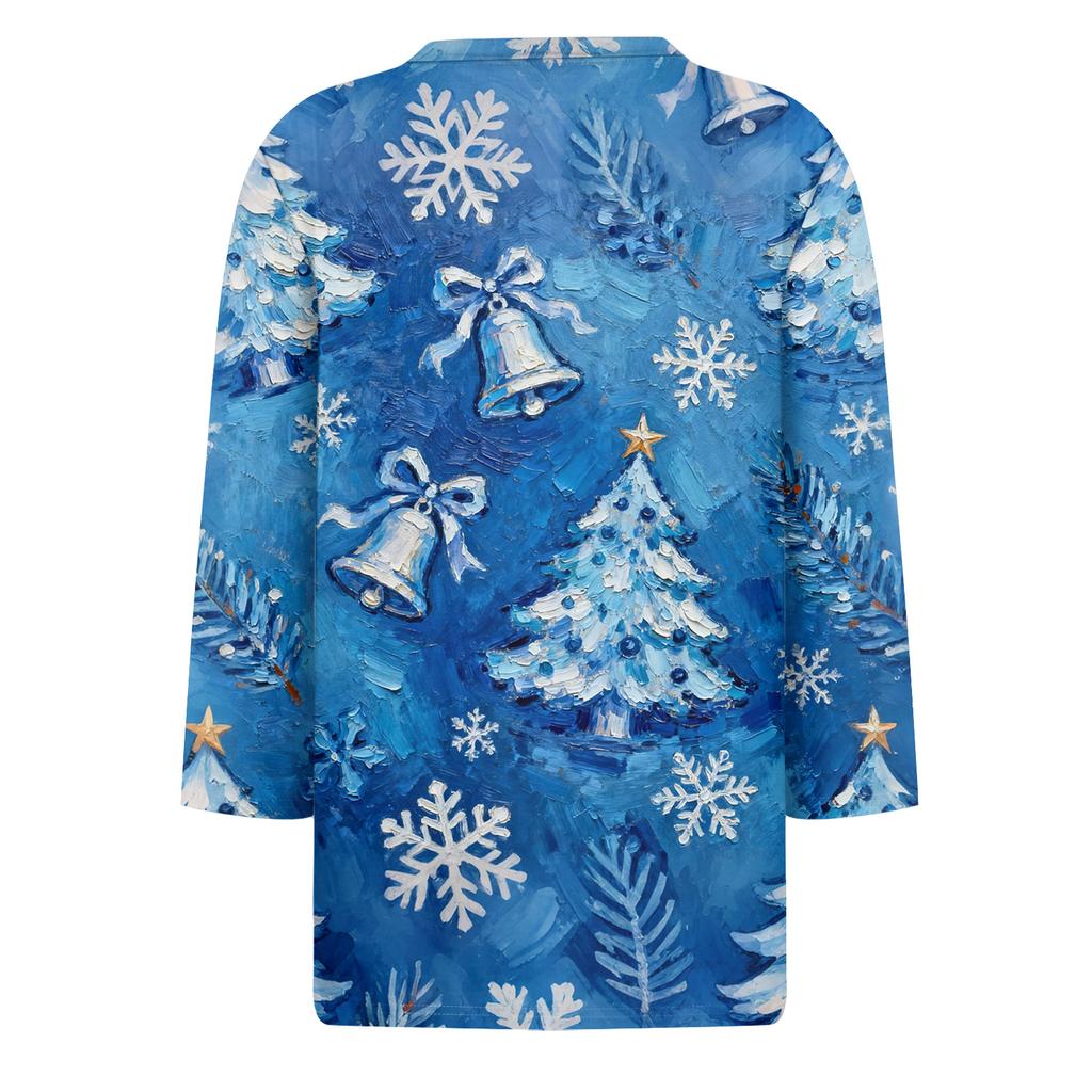 3/4 Sleeve Shirts For Women Print Graphic Tees Blouses Casual Plus Size Basic Tops Pullover