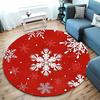 Red Snowflake Patterned Carpet for Holiday Decor round carpet for home sofa bedroom, gift
