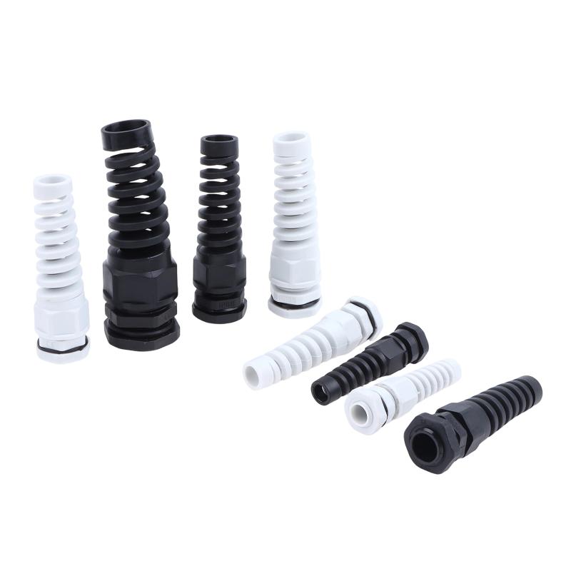 5Pcs Waterproof Cable Gland Pg7 Plastic Anti-Bending Joint M12 Nylon Pa66 Torsion-Proof Glands Pg7/9/11/13.5/16/19/21 Connector
