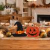 Halloween Table Decorations Sign, Wooden Pumpkin Ghost Bat Block Rustic Vintage Fall Tabletop Decor Tiered Tray Ornament for Home Office Indoor
