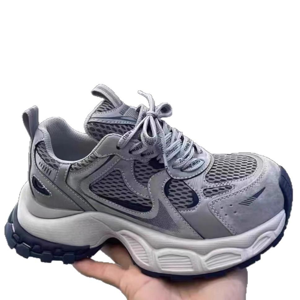 Little Monster Leather Dad Shoes Women's Thick-soled Heightening Women's Shoes 2025 New Autumn and Winter Versatile Casual Sports Shoes