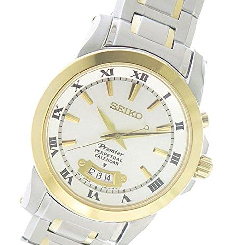 

SEIKO Premier Perpetual Quartz Men s Watch SNQ148P1 White Silver [Item]