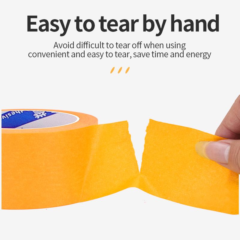 Orange General Purpose Masking Tapes Strong Masking Tape Car Painting No-trace Adhesive Tape Walls Paint Protection Crepe PaperPinstriping Tape 3