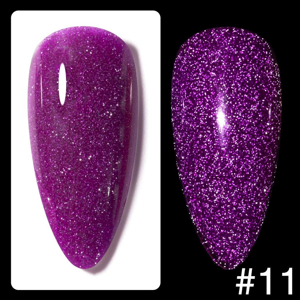 12-Color Fluorescent Glitter Gel Polish for Nail Salons