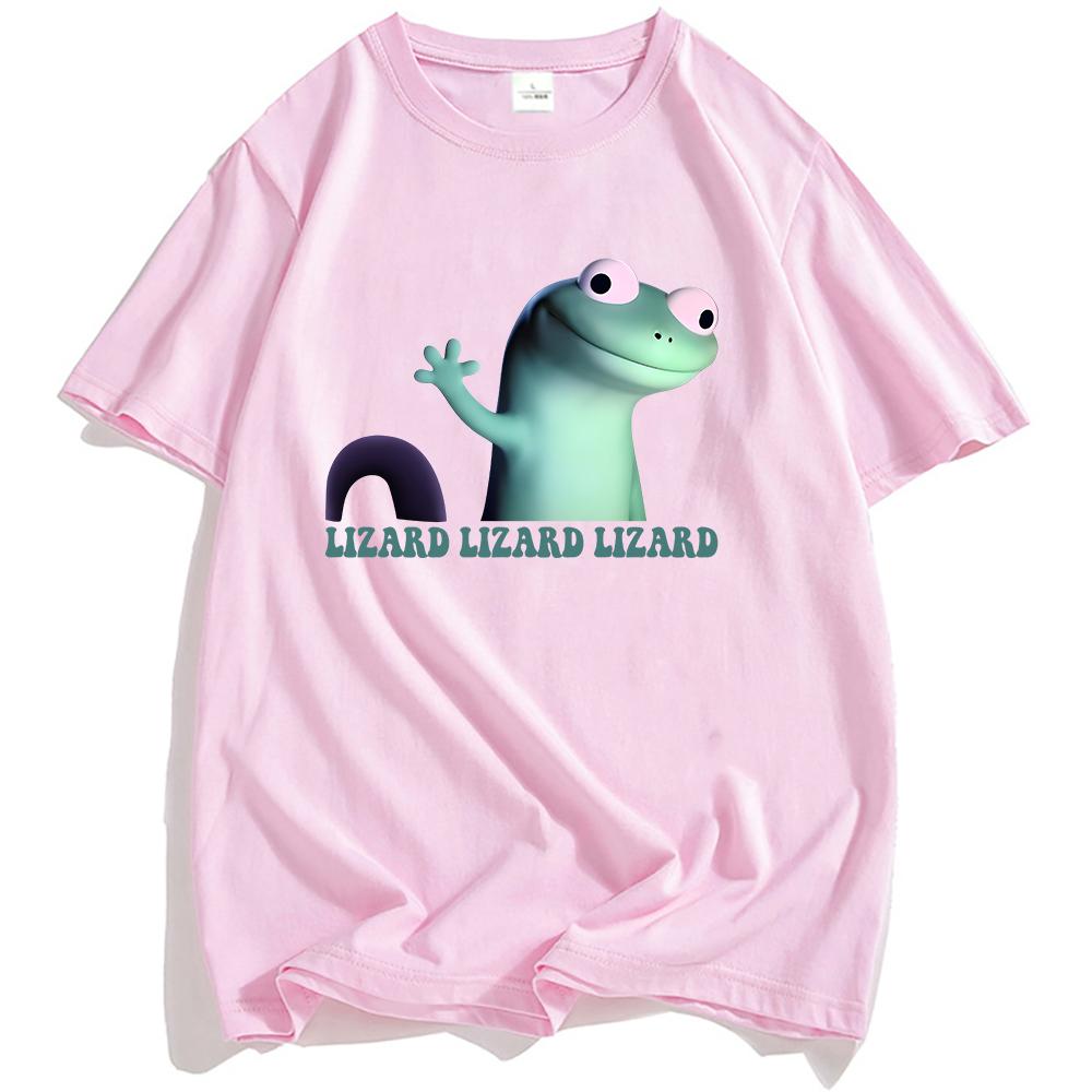 Women Tees Lizard Meme Funny Graphic T-shirt Casual Short Sleeve Cotton Tshirts Unisex Streetwear Cartoon Printing T Shirt