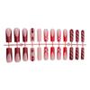 24 Pieces Long Square Press on Nail Christmas False Nail Full Cover Nail Art Decoration For Quick And Easy Application