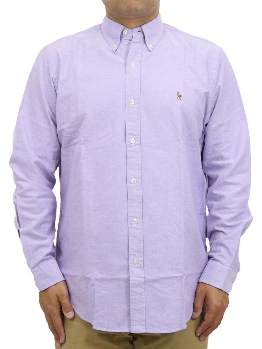 

POLO Ralph Lauren Classic Fit Oxford Long Sleeve Solid Size Purple Men s Button-Down Shirt, Color, L, (Product Code 0103960)