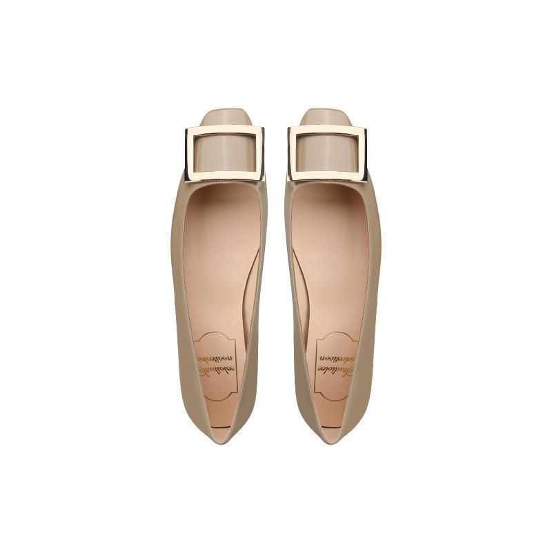 Anti-slip Shoes: Square Toe, Shallow Opening, Low Heel, Horseshoe Heel, Flat Single Shoe