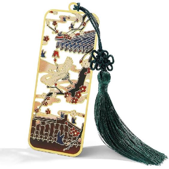 Chinese Style Bookmark for Book Lovers -Brass Metal Material Retro Style Hollowing Rrocess A Gift for Readers (cat)