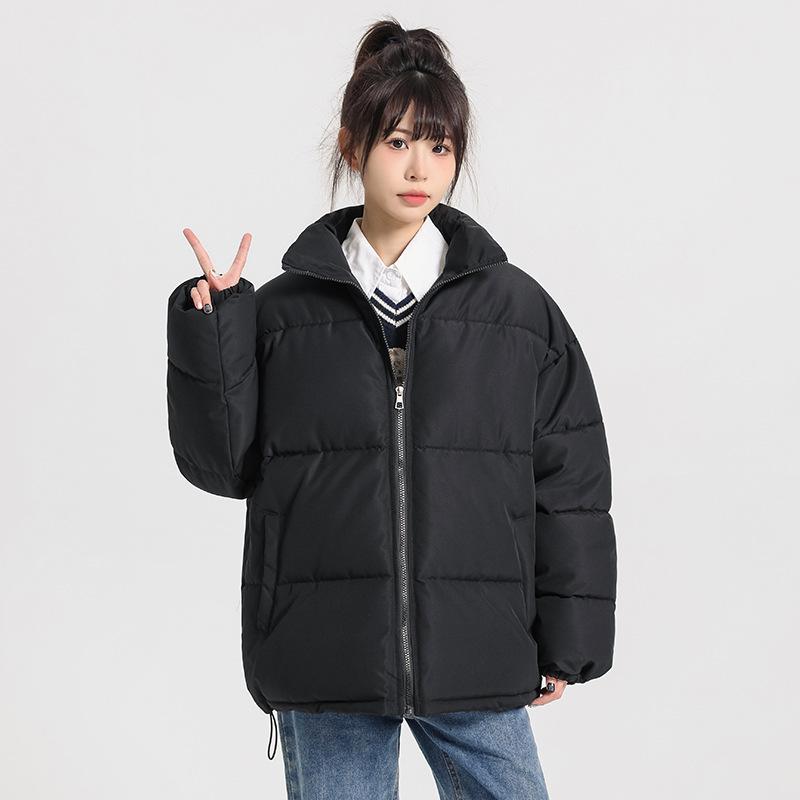 Collar Cotton-padded Jacket Loose Winter Short Padded Cotton-padded Bread Coat for Men and Women.