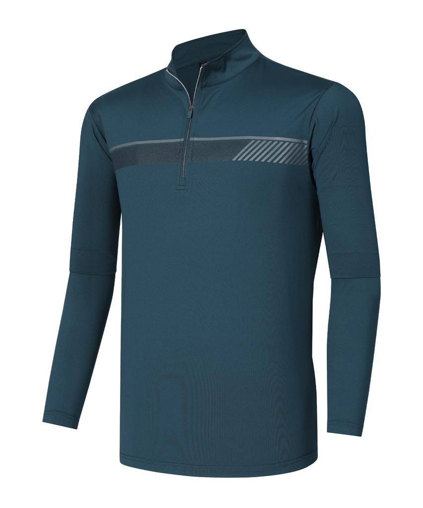 EZBUY Men'S Mark Pro Functional Long Sleeve Zip-Up T-Shirt 5 Colors (Type B)