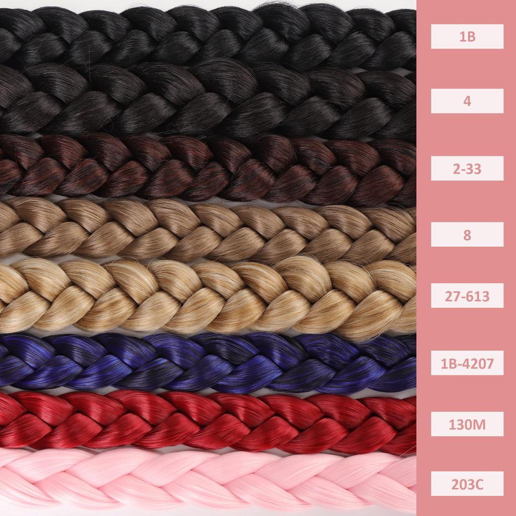 30 Zoll mit Gummiband lange Pferdeschwanz-Haarverlängerungen geflochtener Pferdeschwanz synthetisch natürlich für Frauen Haarteil Zöpfe