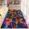 Bees vibrant honeycomb teamwork carpet Yoga living room room decor children's crawling mat doormat area rug games mat