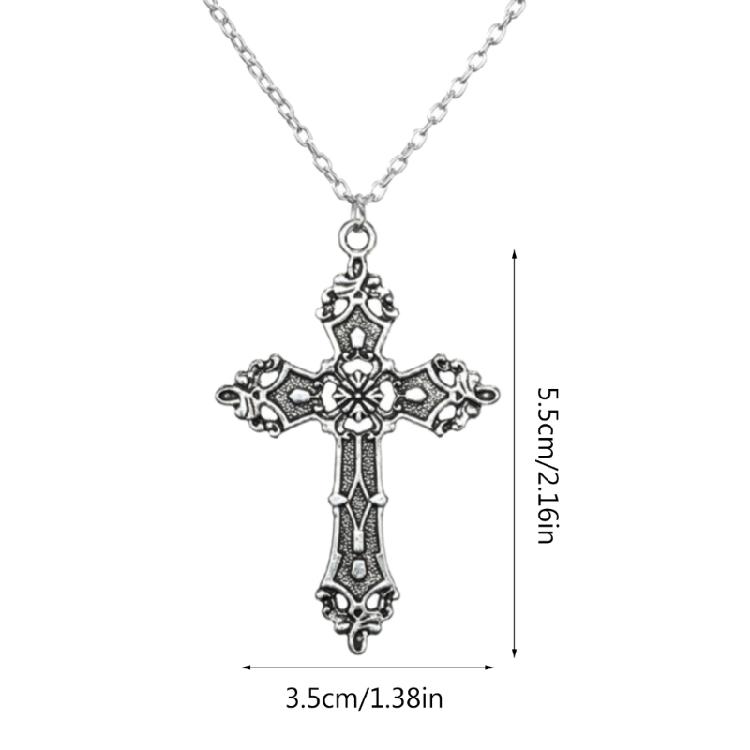 Vintage Crucifix Necklace Aesthetic Gothic Pendant Necklace Chain Rustproof