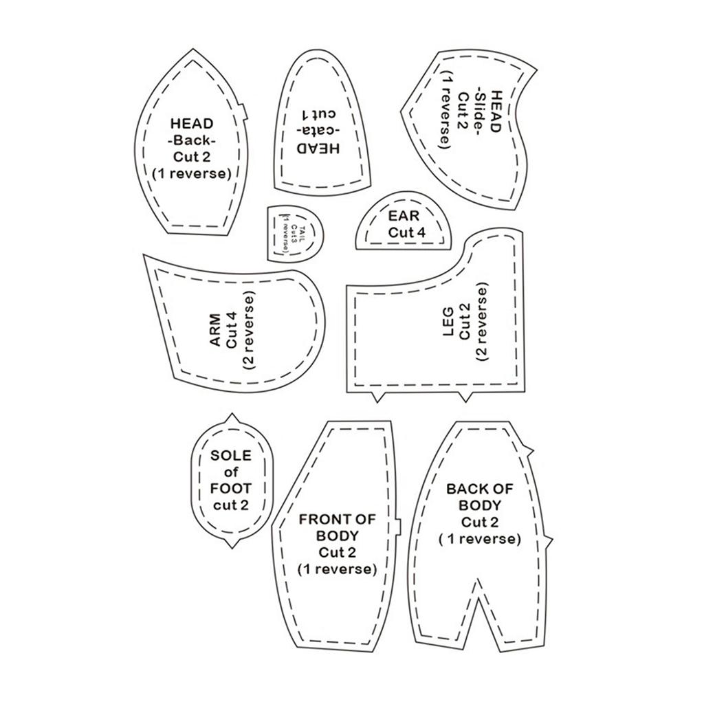 10 PCS Memory Bear Doll Template Ruler Set Sewing Tool Frame Rulers Reusable DIY Crafts Sewing Stencil for Project Lovers