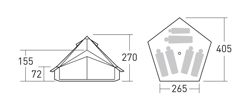 Ogawa Outdoor Camping Tent for People Glocke 12 Sand Beige 2729 5-6 T/C-
