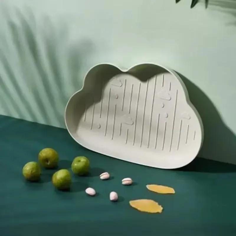 Creative Cloud Shaped Candy Snack Dry Fruits Plastic Plates Dishes Bowl Breakfast Tray Home Storage Kitchen Fruit Vegetable Tray