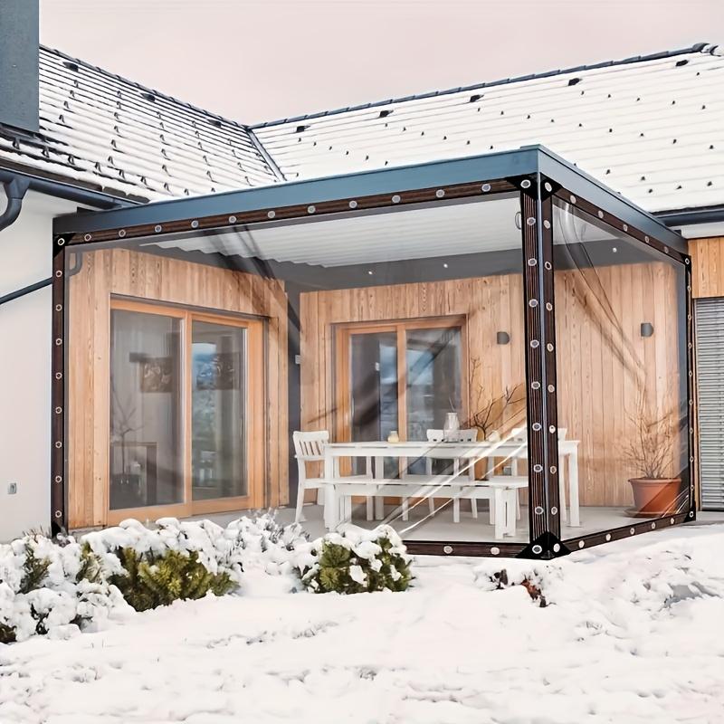 Telo in PVC Trasparente con Occhielli, Adatto per Giardino, Balcone, Terrazzo, Serra, Cortile, Pollaio, Portico e Campeggio