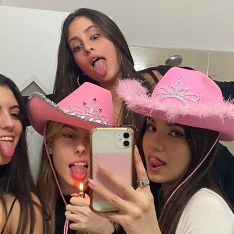 Vintage Prom Party Sequin Crown Cowboy Hat Christmas Hat Big Brim Hat Jazz Top Hat Costumes for Fancy Dress Parties