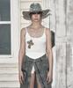 ILLIO White Leopard Cross Necklace Sleeveless (Long)
