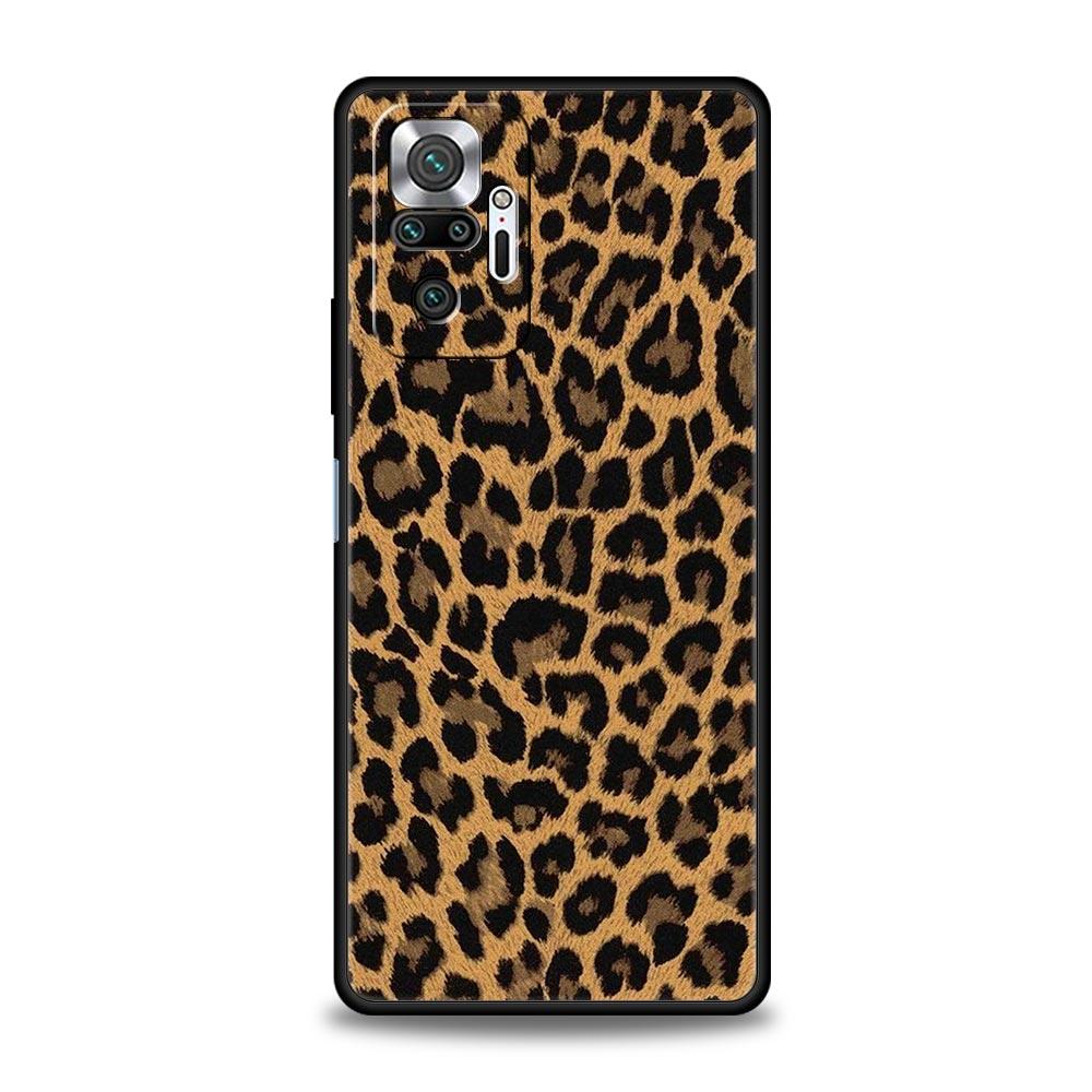 Phone Case For Xiaomi Redmi Note 13 12 5G 9S 9 8 10 11 Pro 9T 13C 12C 10C 9C 9A 7 Pro Soft Silicone Cover Leopard Cheetah Print