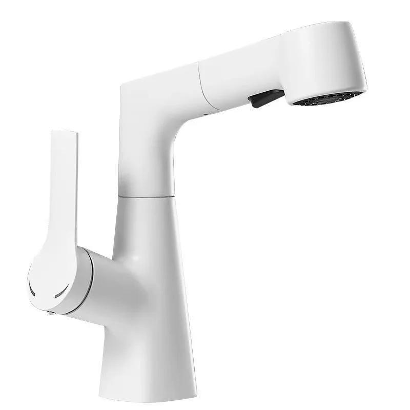 

Белый подъемный поворотный смеситель для раковины, ванная комната, горячая и холодная вода, выдвижной многофункциональный смеситель для раковины G1/2